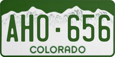 CO license plate AHO656