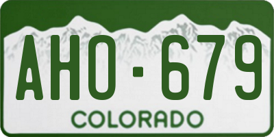 CO license plate AHO679