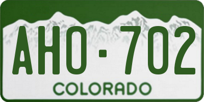 CO license plate AHO702