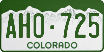 CO license plate AHO725
