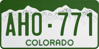 CO license plate AHO771