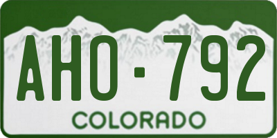CO license plate AHO792