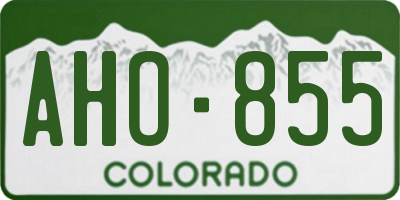 CO license plate AHO855