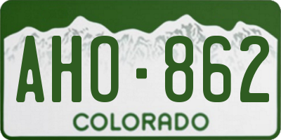 CO license plate AHO862