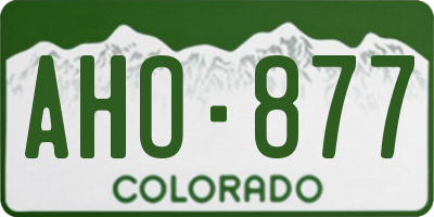CO license plate AHO877