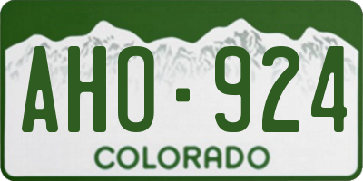 CO license plate AHO924