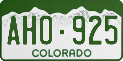 CO license plate AHO925