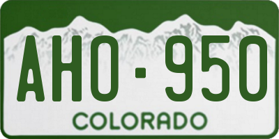 CO license plate AHO950