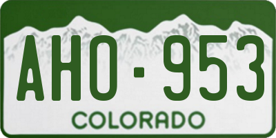 CO license plate AHO953