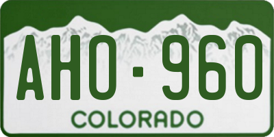 CO license plate AHO960