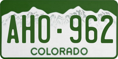 CO license plate AHO962