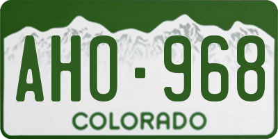 CO license plate AHO968