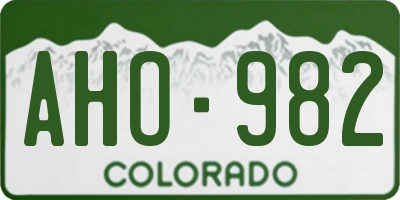 CO license plate AHO982