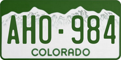 CO license plate AHO984