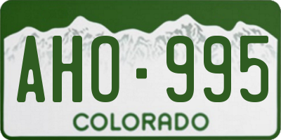 CO license plate AHO995