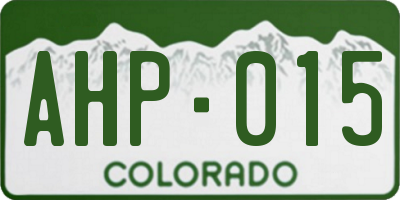 CO license plate AHP015