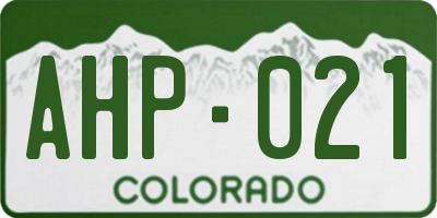CO license plate AHP021