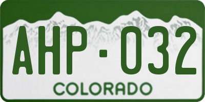 CO license plate AHP032