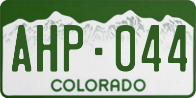 CO license plate AHP044