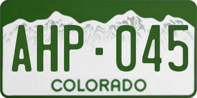 CO license plate AHP045