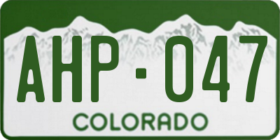 CO license plate AHP047