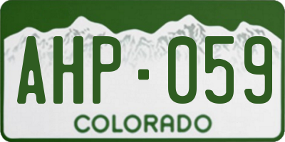 CO license plate AHP059