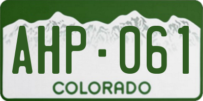 CO license plate AHP061