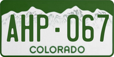 CO license plate AHP067