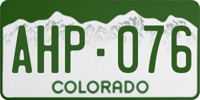 CO license plate AHP076