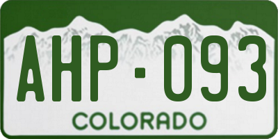 CO license plate AHP093