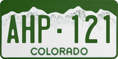 CO license plate AHP121