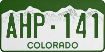 CO license plate AHP141