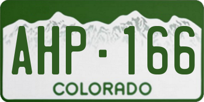 CO license plate AHP166