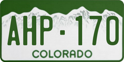 CO license plate AHP170