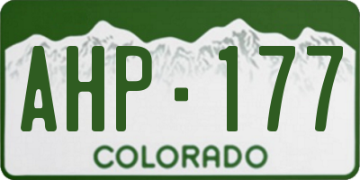 CO license plate AHP177