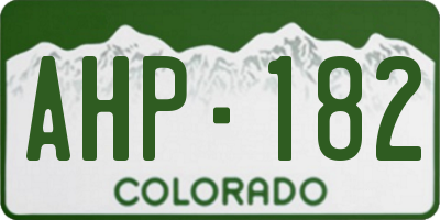 CO license plate AHP182