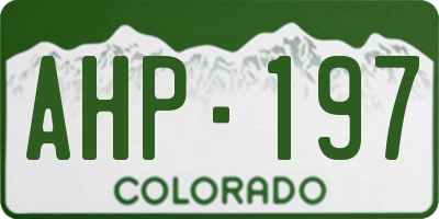 CO license plate AHP197