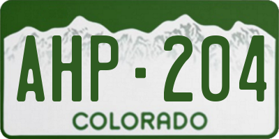 CO license plate AHP204