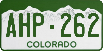 CO license plate AHP262