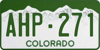 CO license plate AHP271