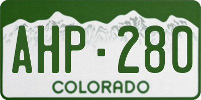 CO license plate AHP280