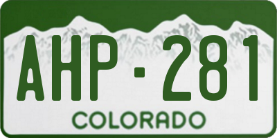 CO license plate AHP281