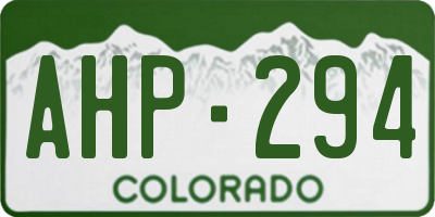 CO license plate AHP294