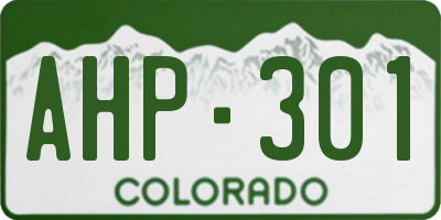 CO license plate AHP301
