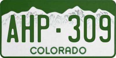 CO license plate AHP309