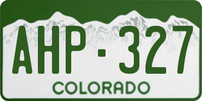 CO license plate AHP327