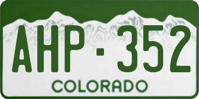 CO license plate AHP352