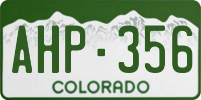 CO license plate AHP356