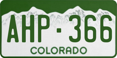 CO license plate AHP366