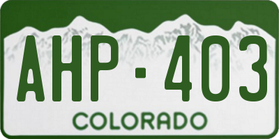 CO license plate AHP403